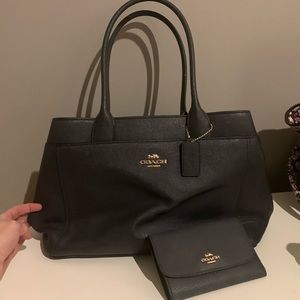 Navy Blue Coach purse and wallet